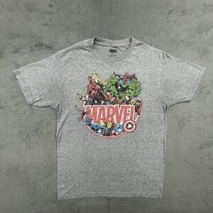 Marvel Shirt Mens Medium Superhero Comic Avengers Spider-Man Hulk Iron Man Tee